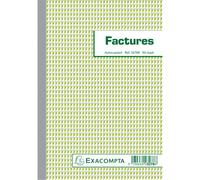 EXACOMPTA Manifold Factures avec mention TVA 21x14,8cm 50 feuillets dupli autocopiants