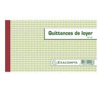 EXACOMPTA Manifold Quittances de loyer 12,5x21cm 50 feuillets tripli autocopiants