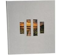 Exacompta Album photo MILANO – 300 photos, 60 pages noires, couverture papier gris effet textile