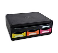 Exacompta Module classement TOOLBOX MINI 4 tiroirs A4+ 3 rangements L27xH13,4xP35,5 cm Noir/Arlequin