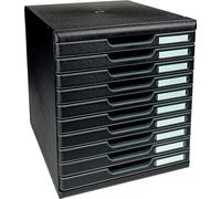Exacompta Module De Classement 10 Tiroirs Format A4+ 28,8 X 32 X 35 Cm Noir