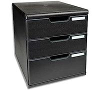 EXACOMPTA Module de classement 3 tiroirs noir recyclé Modulo