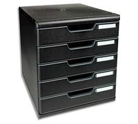 Exacompta Module de classement MODULO A4 ECOBlack 5 tiroirs A4+ 28,8 x 32 x 35 cm Noir