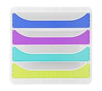 EXACOMPTA Module de classement Big Box 4 tiroirs Chromaline - Couleurs assorties