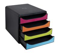 Exacompta Module De Classement Big-Box 4 Tiroirs Noir/Arlequin