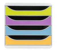 EXACOMPTA Module de classement Big Box 4 tiroirs Pop N'Co - Couleurs assorties