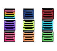 Exacompta - Réf. 310718D - BIG-BOX - Caisson 4 tiroirs pour document A4+ -Dimensions extérieures : Profondeur 34,70 x largeur 27,80 x Hauteur 26,70cm - Noir/Rouge carmin