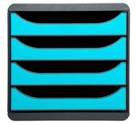 EXACOMPTA Module de classement BIG-BOX, 4 tiroirs, turquoise G