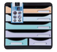 EXACOMPTA Module de classement Big Box Maxi 6 tiroirs Aquarel - Couleurs assorties