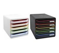 Exacompta Caisson 5 tiroirs BIG BOX PLUS pour A4+ 34,7x27,8x27,1 cm Noir/Arlequin/noir
