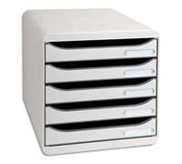 Exacompta Module de classement Big Box 5 tiroirs - corps et tiroirs gris