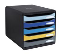 Exacompta Module de classement Big Box Plus Bee Blue - 5 tiroirs A4+ - Couleurs assorties