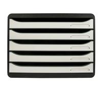 EXACOMPTA Module de classement Big Box Plus horizon 5 tiroirs Glossy - Blanc brillant