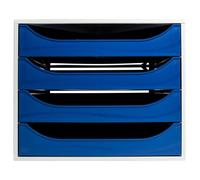 EXACOMPTA Module de classement Ecobox Office 4 tiroirs - Bleu nuit