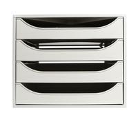 Exacompta Module à tiroirs ECOBOX Réf. 228606D 4 tiroirs A4 maxi Certifié Ange Bleu Gris