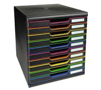 EXACOMPTA Module de classement Modulo - 10 tiroirs Noir Arlequin