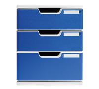 EXACOMPTA Module de classement Modulo Office 3 tiroirs fermés - Bleu