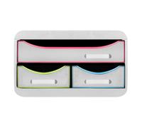 EXACOMPTA Module de classement Small-Box 3 tiroirs Black Office - Blanc/arlequin