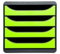 EXACOMPTA Module de classementBIG BOX, 4 tiroirs,gris souris Vert G