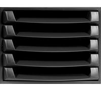 Exacompta Module à tiroirs A4 THE BOX Ecoblack – 5 tiroirs monobloc, noir