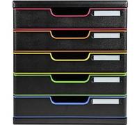 Exacompta Module de classement Modulo – 5 tiroirs A4+ – Noir/Arlequin