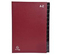 Exacompta Trieur rigide Ordonator 57225E 24 compartiments alphabétiques 24 x 34 cm Rouge