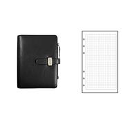 Exacompta Organiser Exatime SAD 17 Dual 72651E couverture 15 x 19 cm coloris noir & 18111E Recharge Feuillets Quadrillé 5x5 pour Organiseur Exatime 17 44 Feuillets Blanc