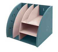 Exacompta Organiseur de bureau Skandi - 6 compartiments - Bleu pacifique et rose nude