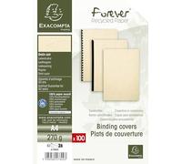 EXACOMPTA Pack de 100F EVERCOVER pour reliure A4 270 g Ivoire