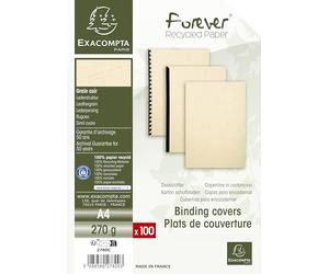 EXACOMPTA Pack de 100F EVERCOVER pour reliure A4 270 g Ivoire