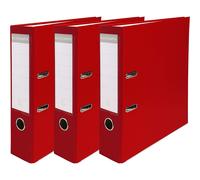 EXACOMPTA Pack de 3 classeurs à levier Premium, A4, 80 mm, rouge