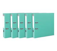 EXACOMPTA Pack de 5 Classeurs à levier Premium, A4, 80 mm, turquoise