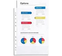 EXACOMPTA Pack of 100 perforated A4 pockets in smooth polypropylene 6/100e cryst