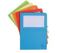 Exacompta Pack of 50 Window Folders Carton Bleu, Vert, Orange, Rouge, Jaune A4 G
