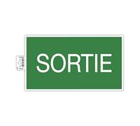 Exacompta Panneau Adhésif Sortie de Secours PVC 35x20 cm Vert et Blanc