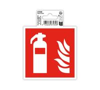 Exacompta Panneau autocollant EXTINCTEUR Réf. 67030E PVC anti-dérapant résistant UV 10x10 cm rouge
