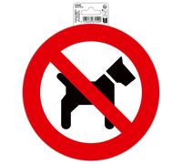 EXACOMPTA Panneau PP adhésif antidérapant Interdit aux chiens 20 cm - Rouge