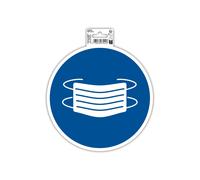 EXACOMPTA Panneau PP adhésif antidérapant Masque obligatoire 20 cm - Bleu