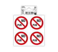 EXACOMPTA Panneau PP adhésif antidérapant No pub (4x) 10 cm - Rouge