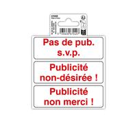 EXACOMPTA Panneau PP adhésif antidérapant Publicité interdite 10 cm - Rouge