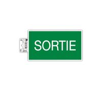 Exacompta - Panneau adhésif SORTIE - PVC antidérapant résistant UV - 20 x 11 cm vert/blanc