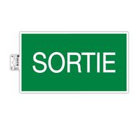 Exacompta Panneau PVC adhésif Sortie Réf. 67007E – Antidérapant, résistant UV – 35 x 20 cm Vert/Blanc