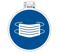EXACOMPTA Panneau PVC adhésif antidérapant Masque obligatoire 20 cm - Bleu