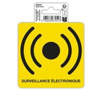 EXACOMPTA Panneau PVC adhésif antidérapant Surveillance Electronique 10x10 cm - Jaune
