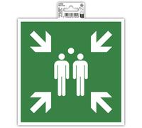 EXACOMPTA Panneau PVC adhésif Point de rassemblement 20x20 cm - Vert
