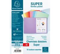 Exacompta Paquet 10 Chemises Super 250 Ass 10 Teintes