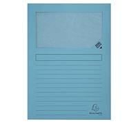 EXACOMPTA Paquet 100 Chemises à fenêtre FOREVER A4 120 g Bleu clair