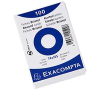 Exacompta Fiches Bristol blanches 74 x 105 mm - 100 fiches