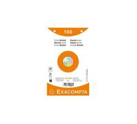 Exacompta – Fiches bristol 125x200 – Carreaux 5x5 – Perforées – Lot 100 – Couleurs assorties
