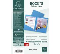 EXACOMPTA Paquet 25 Chemise double poche NF A4 turquoise